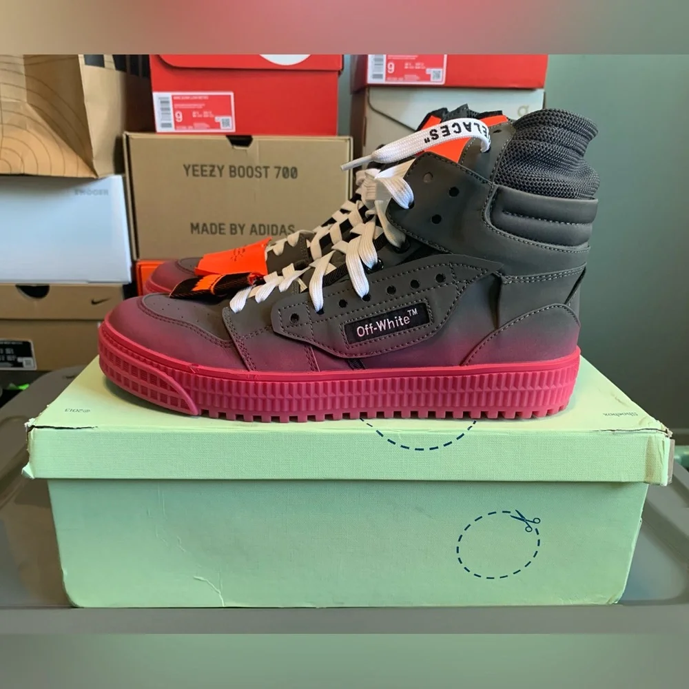 OFF-WHITE OFF COURT 3.0 Sneakers - Size 7 US / 40 EU - Grey Fuchsia Purple Shoes - Picture 12 of 15